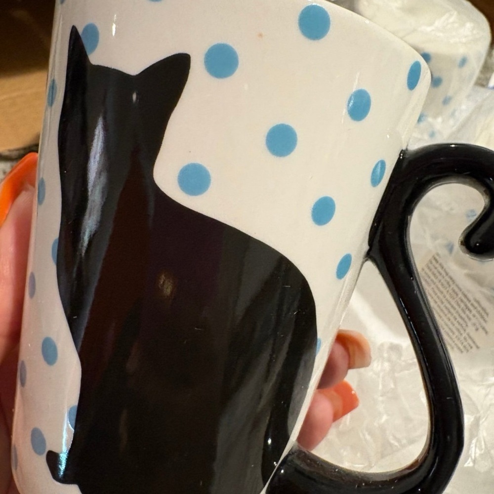 Coffee Mugs - Black Cat, Vintage